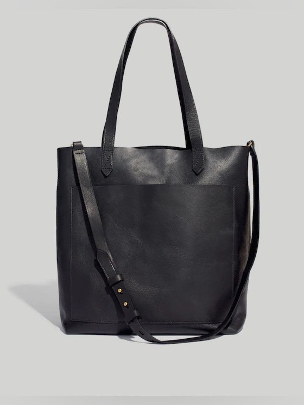 Madewell The Transport Medium Leather Tote Bag in Black F5788 Shoulder Crossbody